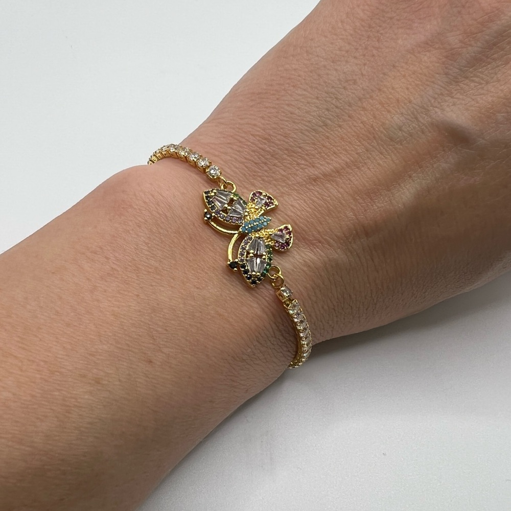 Golden Diamond colorful Butterfly adjustable Bracelet